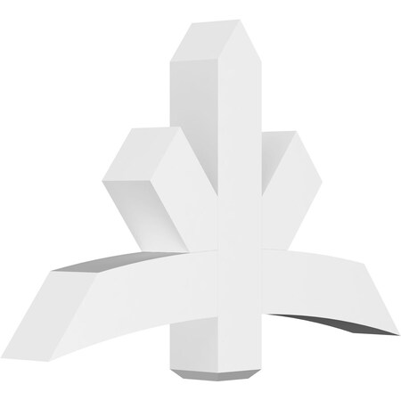 Ekena Millwork Alberta Architectural Grade PVC Gable Bracket, 48"W x 30"H x 6"D x 6"F, 15/12 Pitch GBP048X30X0606ALB00